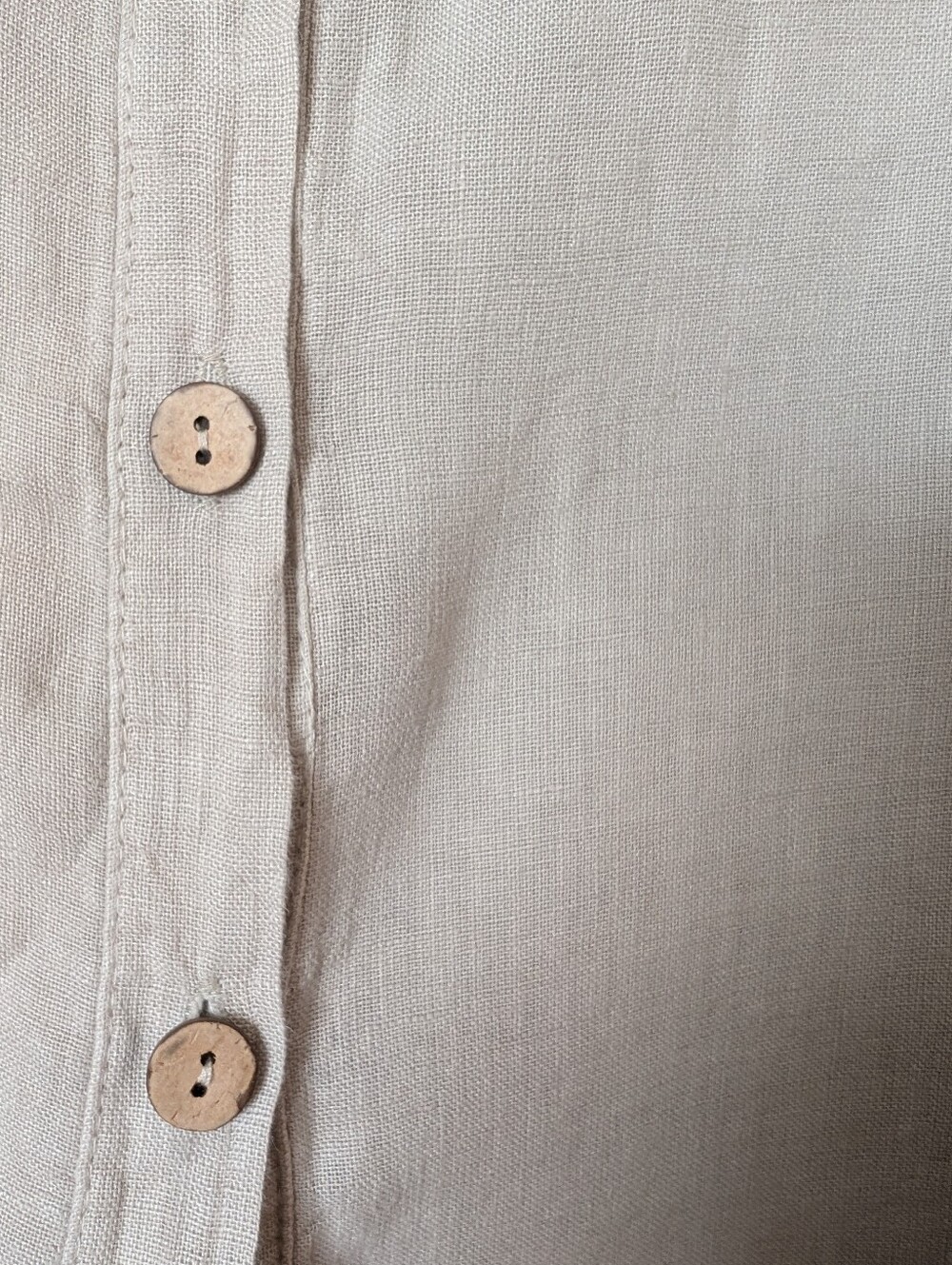 100% Linen Boxy Top,Sand Color - Picture 2 of 8
